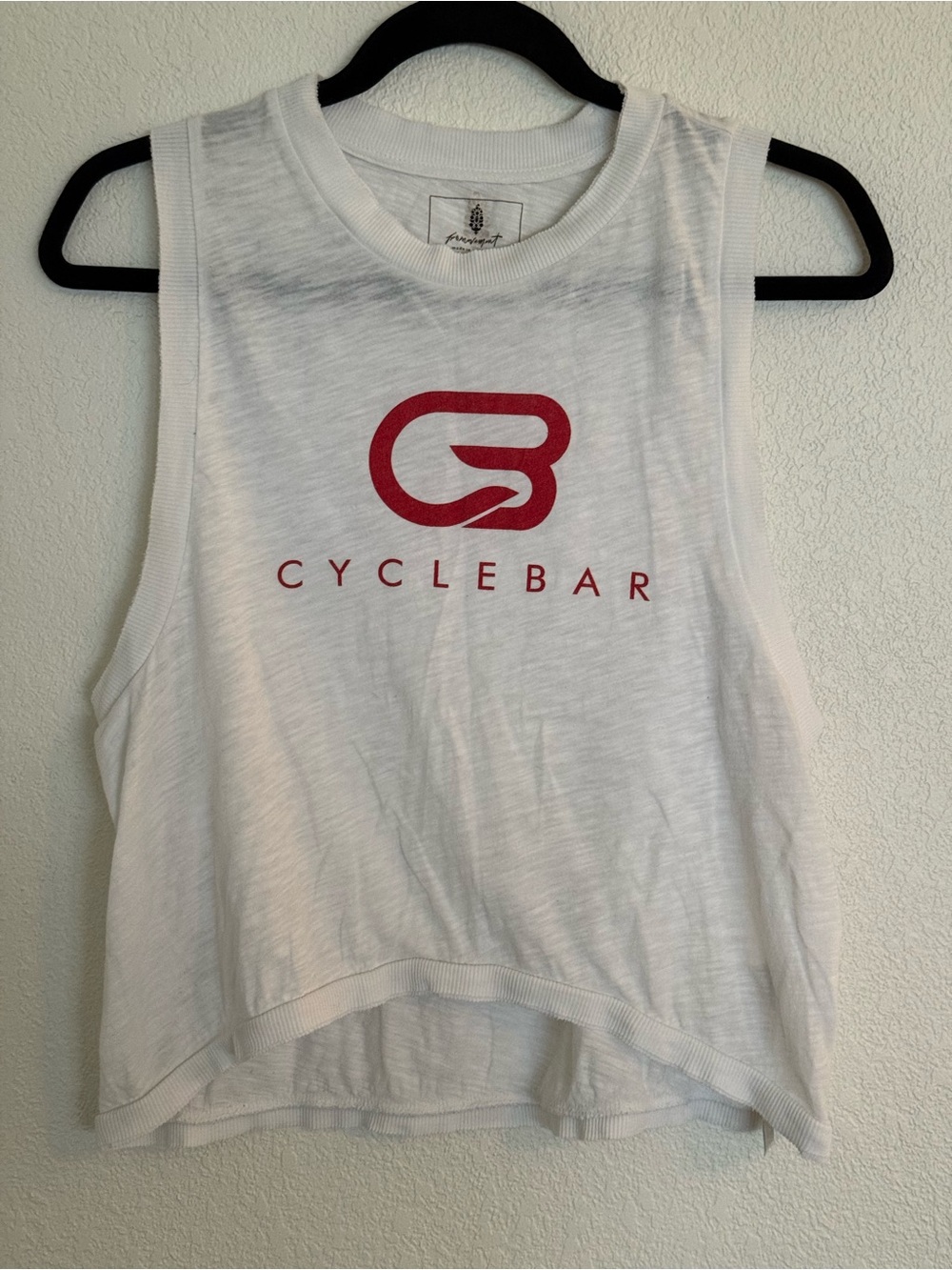 FP Movement by Free People White Love Tank with Red Cyclebar Logo